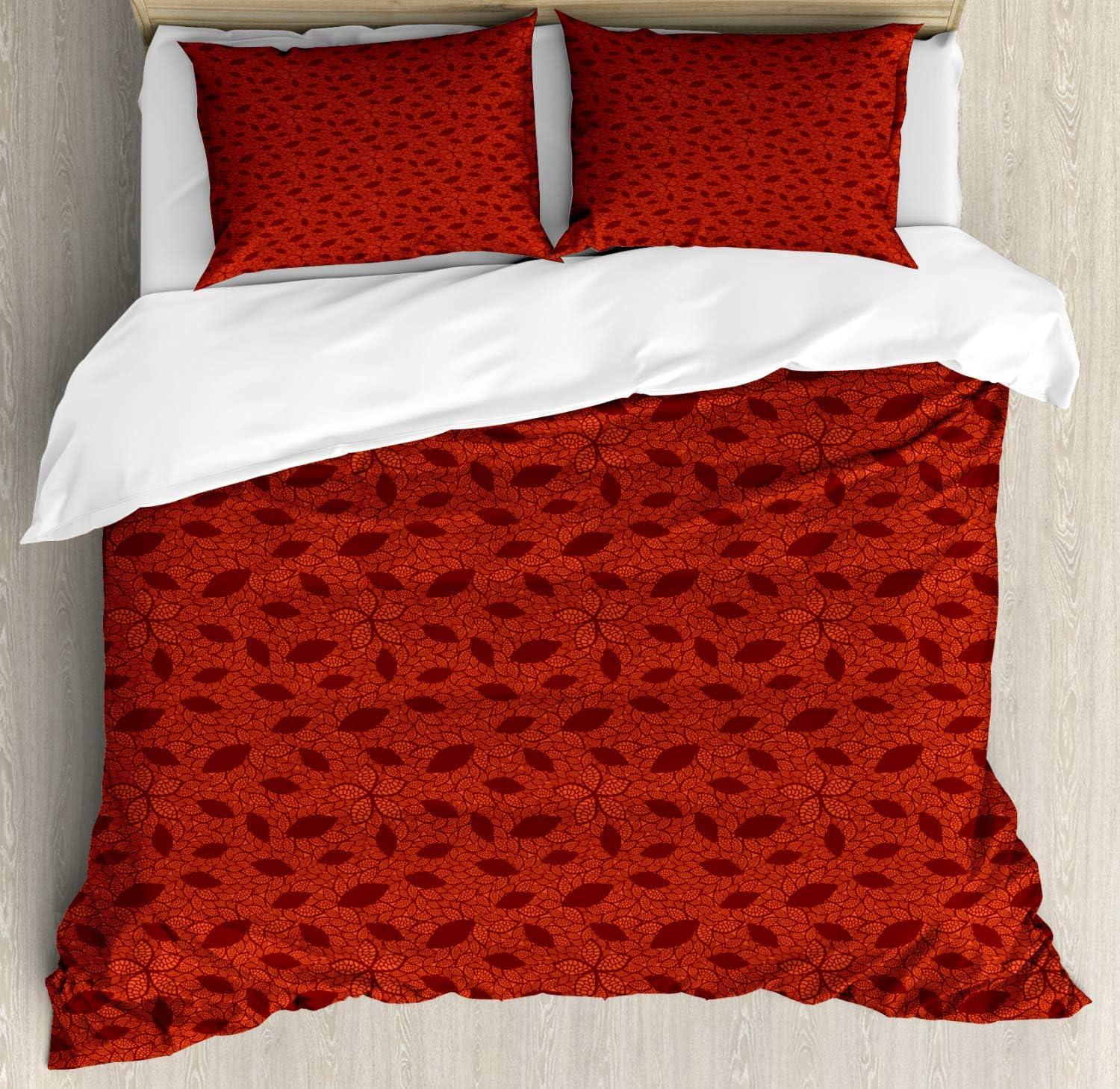 imageAmbesonne Snowflake Duvet Cover Set Lace Style Arrangement of Snowflakes Winter Season Christmas Illustration Decorative 3 Piece Bedding Set with 2 Pillow Shams California King Blue Black WhiteBurnt Orange Burgundy