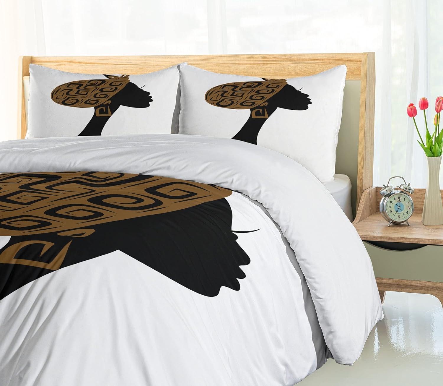 imageAmbesonne Snowflake Duvet Cover Set Lace Style Arrangement of Snowflakes Winter Season Christmas Illustration Decorative 3 Piece Bedding Set with 2 Pillow Shams California King Blue Black WhiteBlack Brown