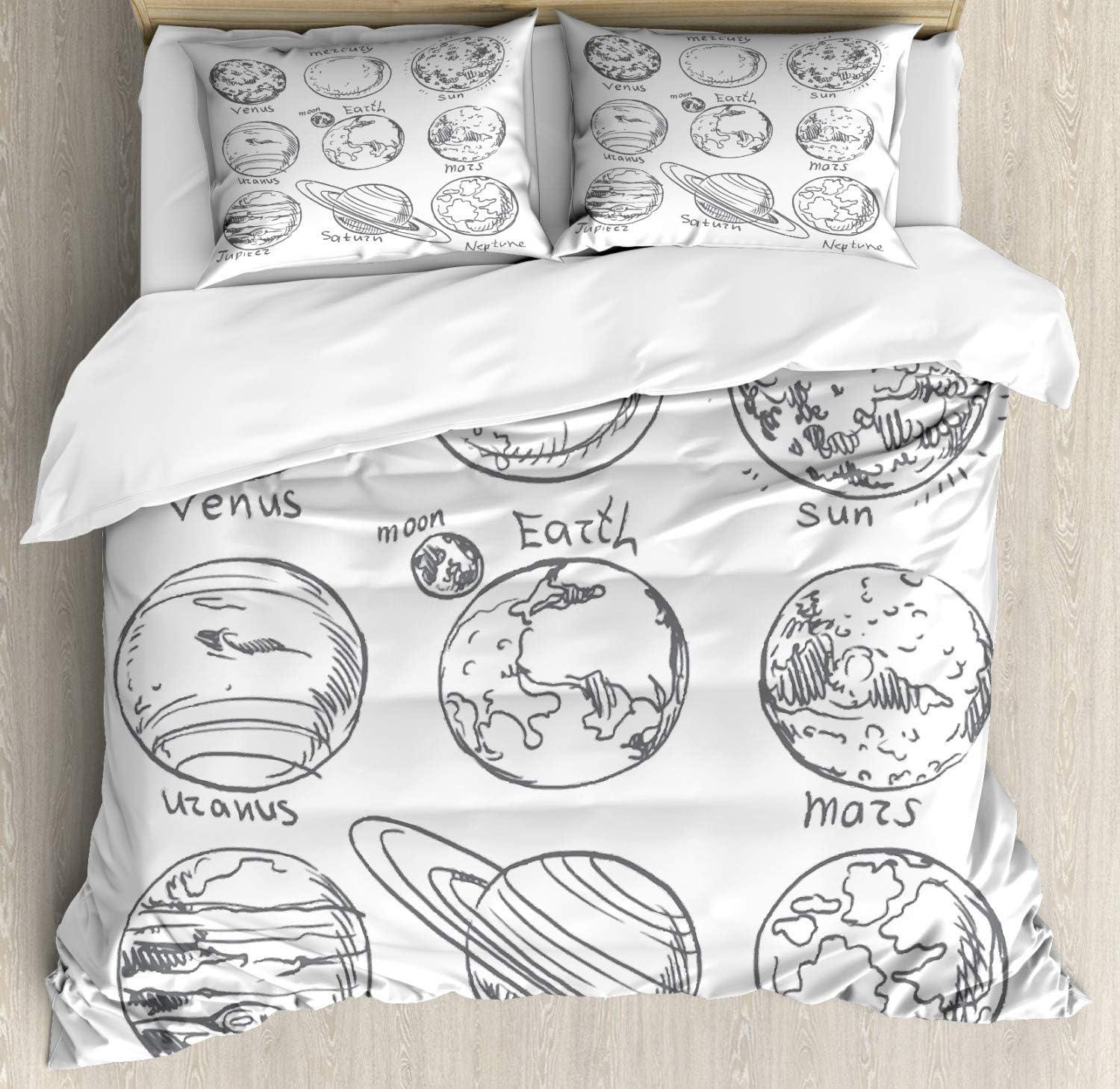 imageAmbesonne Snowflake Duvet Cover Set Lace Style Arrangement of Snowflakes Winter Season Christmas Illustration Decorative 3 Piece Bedding Set with 2 Pillow Shams California King Blue Black WhiteCream White