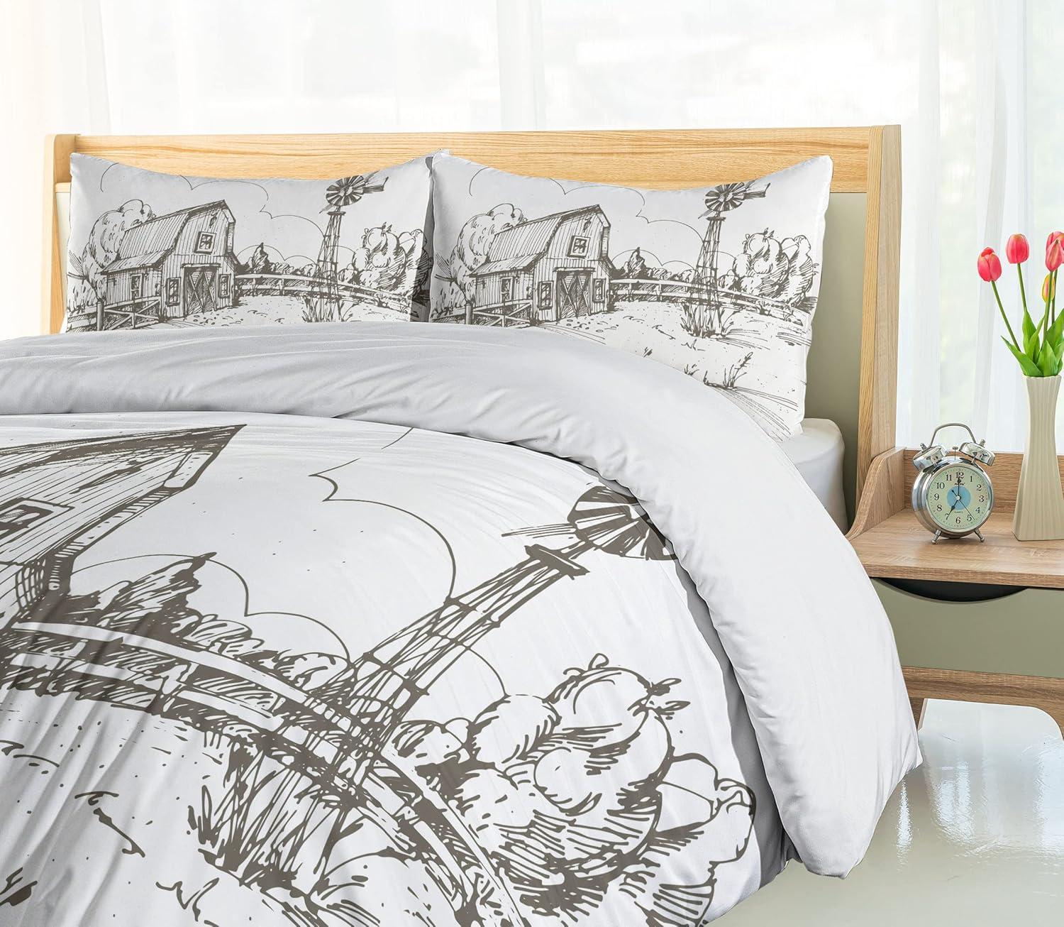 imageAmbesonne Snowflake Duvet Cover Set Lace Style Arrangement of Snowflakes Winter Season Christmas Illustration Decorative 3 Piece Bedding Set with 2 Pillow Shams California King Blue Black WhiteTaupe