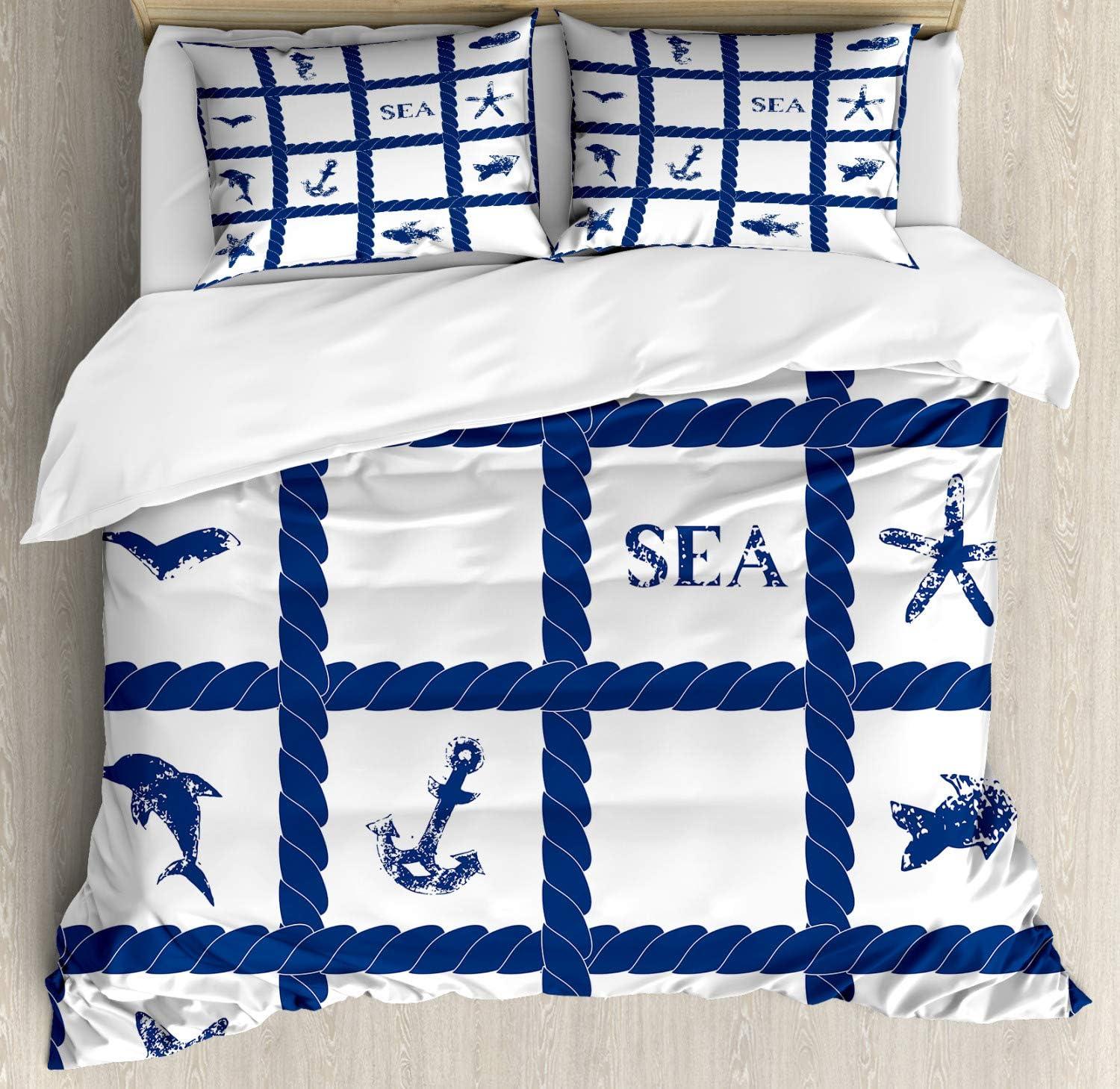 imageAmbesonne Snowflake Duvet Cover Set Lace Style Arrangement of Snowflakes Winter Season Christmas Illustration Decorative 3 Piece Bedding Set with 2 Pillow Shams California King Blue Black WhiteNavy Blue