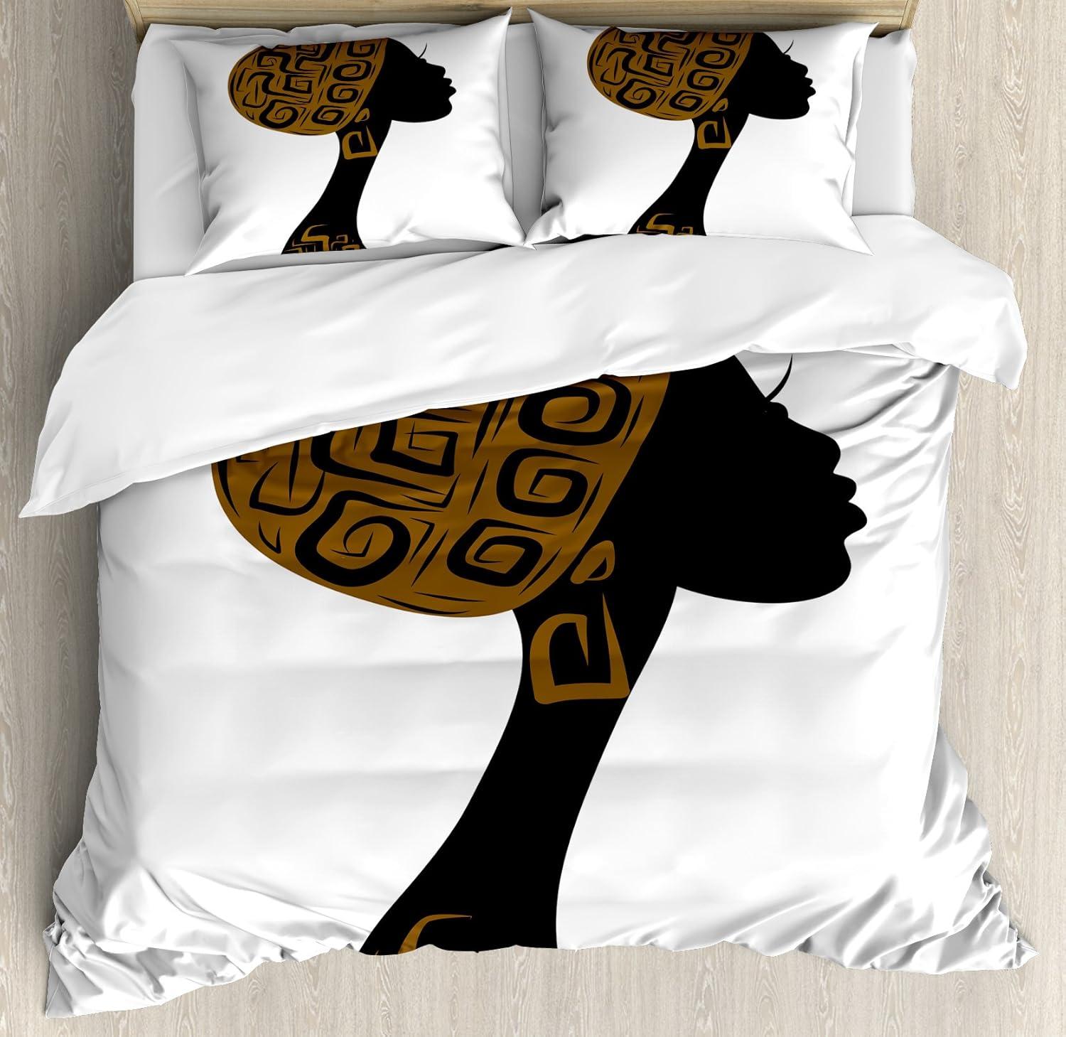 imageAmbesonne Snowflake Duvet Cover Set Lace Style Arrangement of Snowflakes Winter Season Christmas Illustration Decorative 3 Piece Bedding Set with 2 Pillow Shams California King Blue Black WhiteBlack Brown