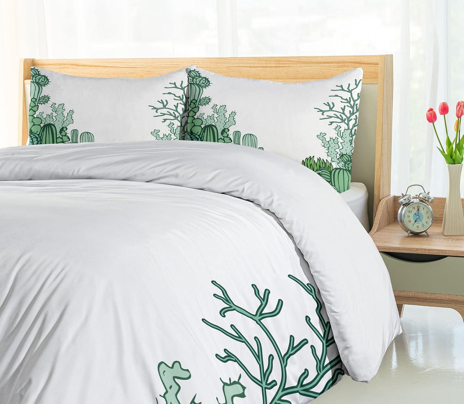 imageAmbesonne Snowflake Duvet Cover Set Lace Style Arrangement of Snowflakes Winter Season Christmas Illustration Decorative 3 Piece Bedding Set with 2 Pillow Shams California King Blue Black WhiteLight Green