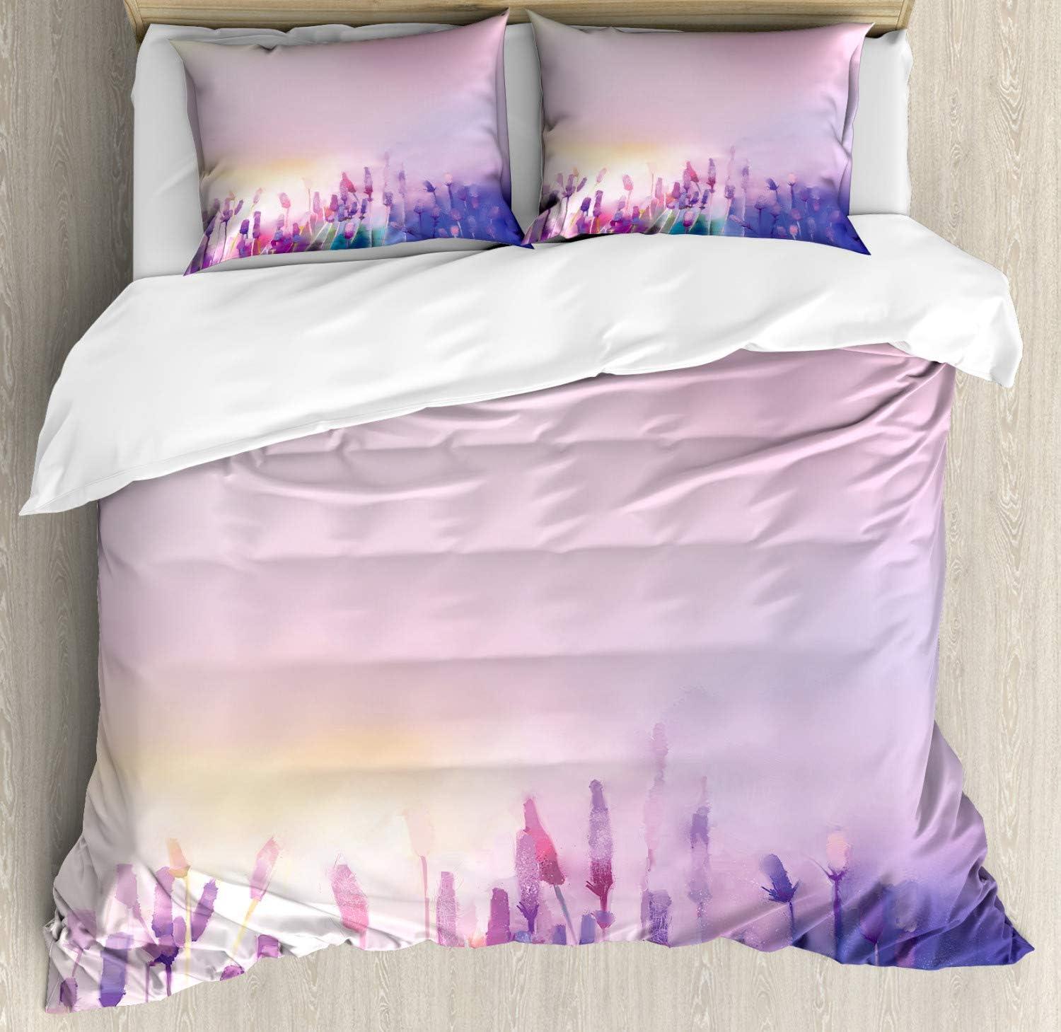 imageAmbesonne Snowflake Duvet Cover Set Lace Style Arrangement of Snowflakes Winter Season Christmas Illustration Decorative 3 Piece Bedding Set with 2 Pillow Shams California King Blue Black WhitePurple Lilac