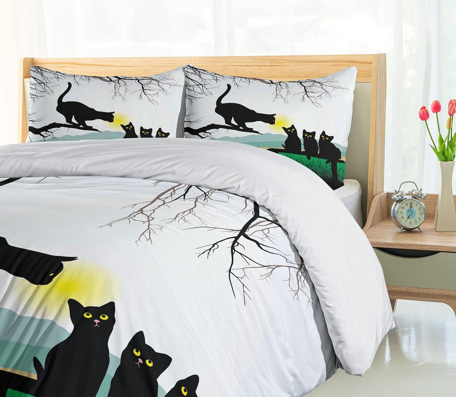 imageAmbesonne Snowflake Duvet Cover Set Lace Style Arrangement of Snowflakes Winter Season Christmas Illustration Decorative 3 Piece Bedding Set with 2 Pillow Shams California King Blue Black WhiteGreen Black