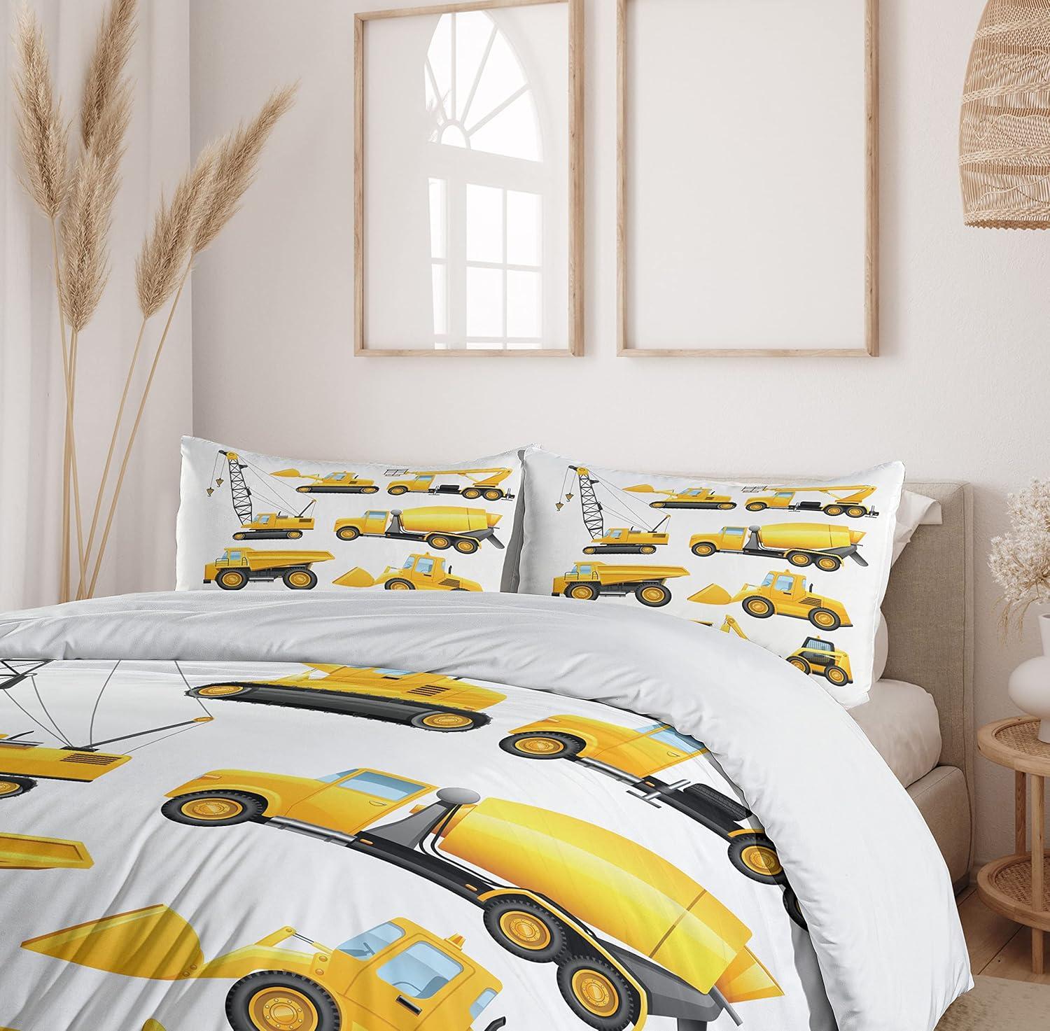 imageAmbesonne Snowflake Duvet Cover Set Lace Style Arrangement of Snowflakes Winter Season Christmas Illustration Decorative 3 Piece Bedding Set with 2 Pillow Shams California King Blue Black WhiteEarth Yellow Black