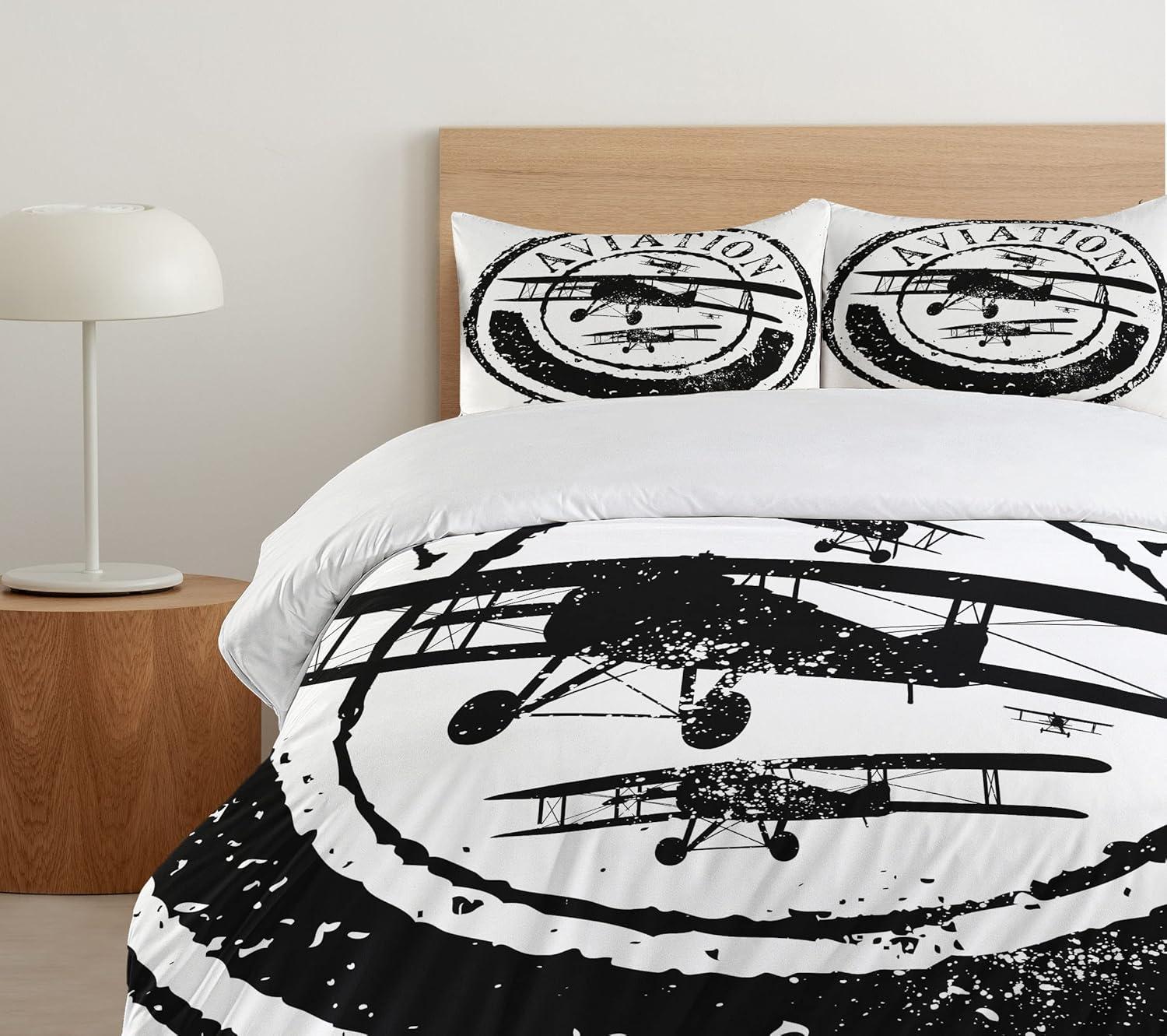 imageAmbesonne Snowflake Duvet Cover Set Lace Style Arrangement of Snowflakes Winter Season Christmas Illustration Decorative 3 Piece Bedding Set with 2 Pillow Shams California King Blue Black WhiteBlack
