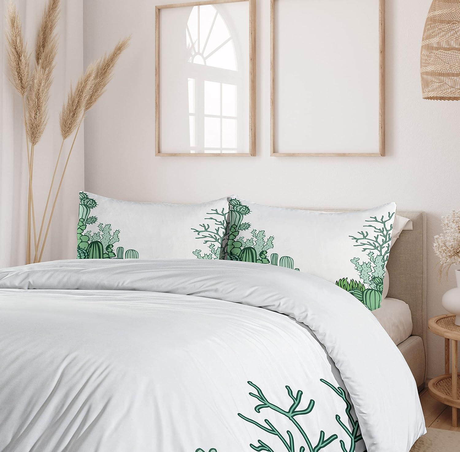 imageAmbesonne Snowflake Duvet Cover Set Lace Style Arrangement of Snowflakes Winter Season Christmas Illustration Decorative 3 Piece Bedding Set with 2 Pillow Shams California King Blue Black WhiteLight Green