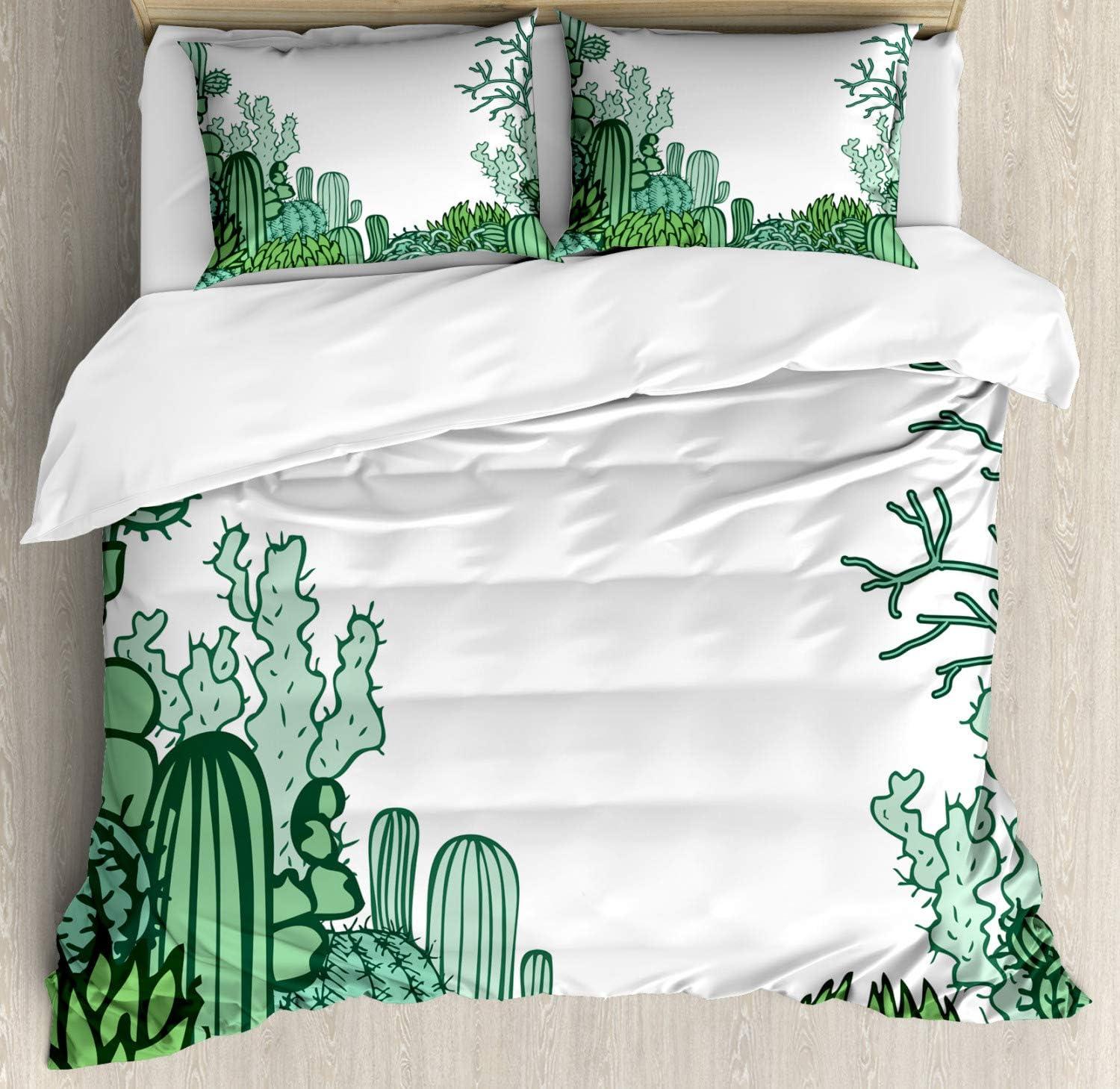 imageAmbesonne Snowflake Duvet Cover Set Lace Style Arrangement of Snowflakes Winter Season Christmas Illustration Decorative 3 Piece Bedding Set with 2 Pillow Shams California King Blue Black WhiteLight Green