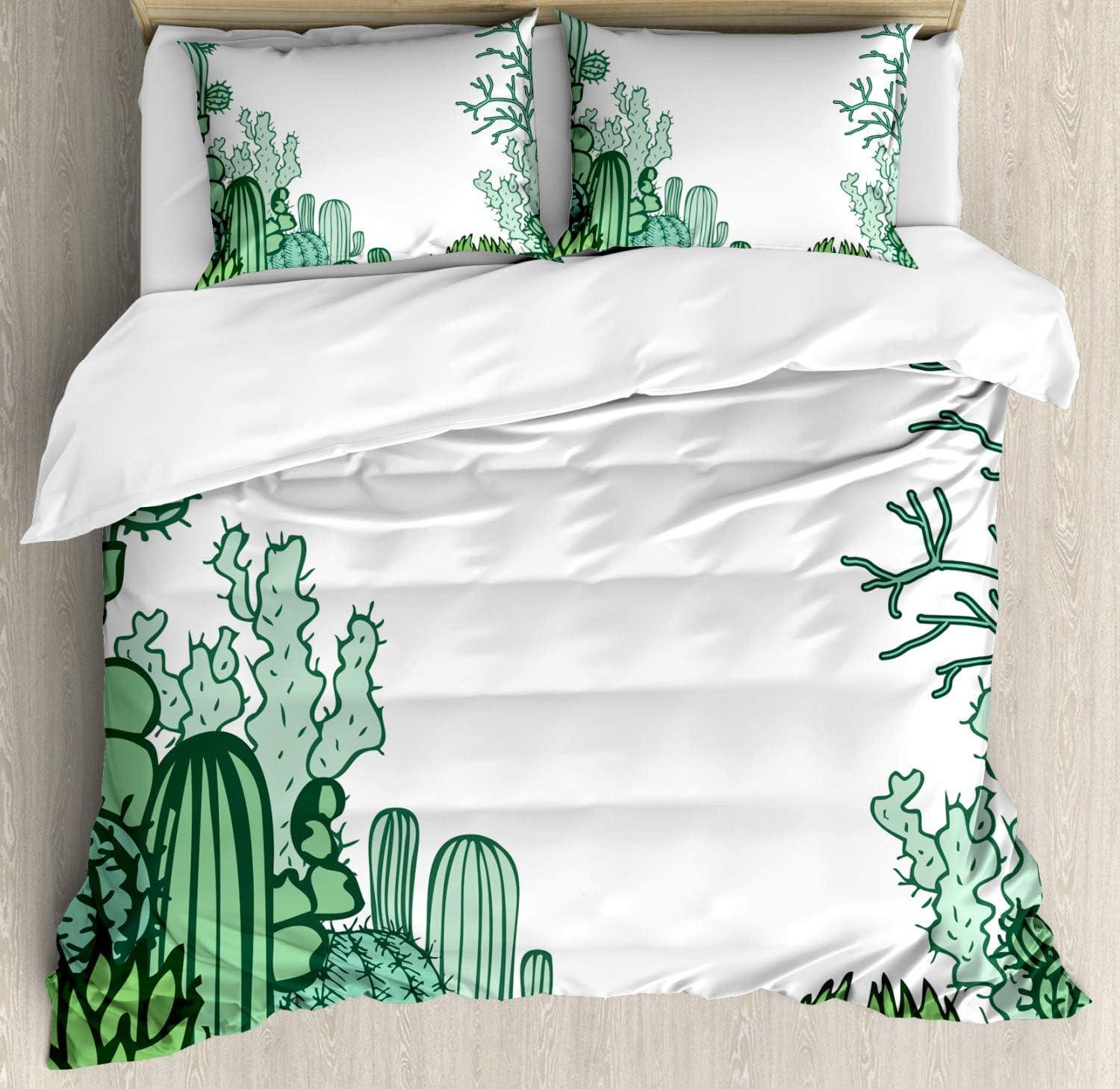 imageAmbesonne Snowflake Duvet Cover Set Lace Style Arrangement of Snowflakes Winter Season Christmas Illustration Decorative 3 Piece Bedding Set with 2 Pillow Shams California King Blue Black WhiteLight Green