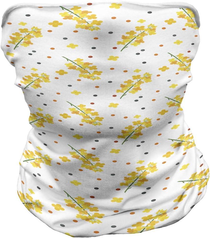 imageAmbesonne Unisex Multicolor Face and Neck WarmersFloral Branch and Polka Dot