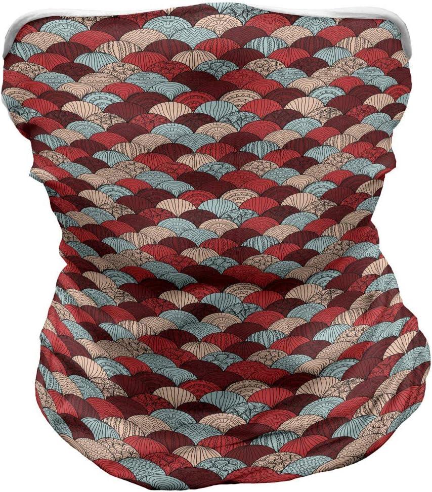imageAmbesonne Unisex Multicolor Face and Neck WarmersOrnamental Waves Art