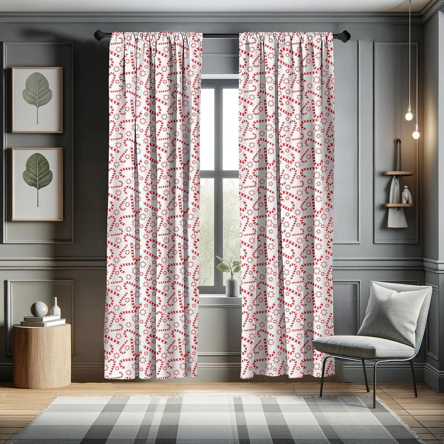 imageAmbesonne Watercolor Window Curtains Christmas Themed Floral Poinsettia Berries Winter Inspirations Leaf Lightweight Decor 2Panel Set with Rod Pocket Pair of 28quot x 84quot Vermilion Yellow GreenVermilion White