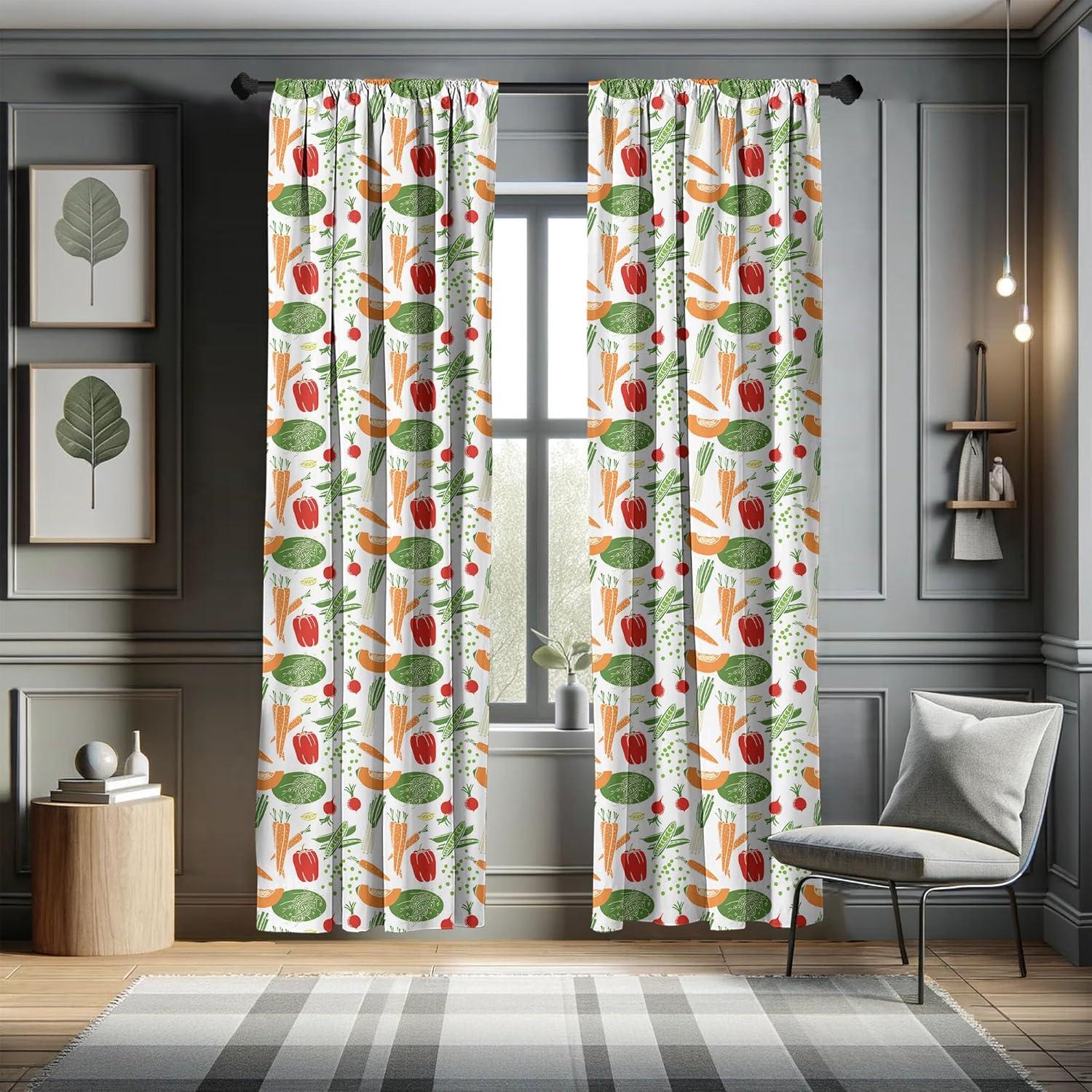 imageAmbesonne Watercolor Window Curtains Christmas Themed Floral Poinsettia Berries Winter Inspirations Leaf Lightweight Decor 2Panel Set with Rod Pocket Pair of 28quot x 84quot Vermilion Yellow GreenRed and Green