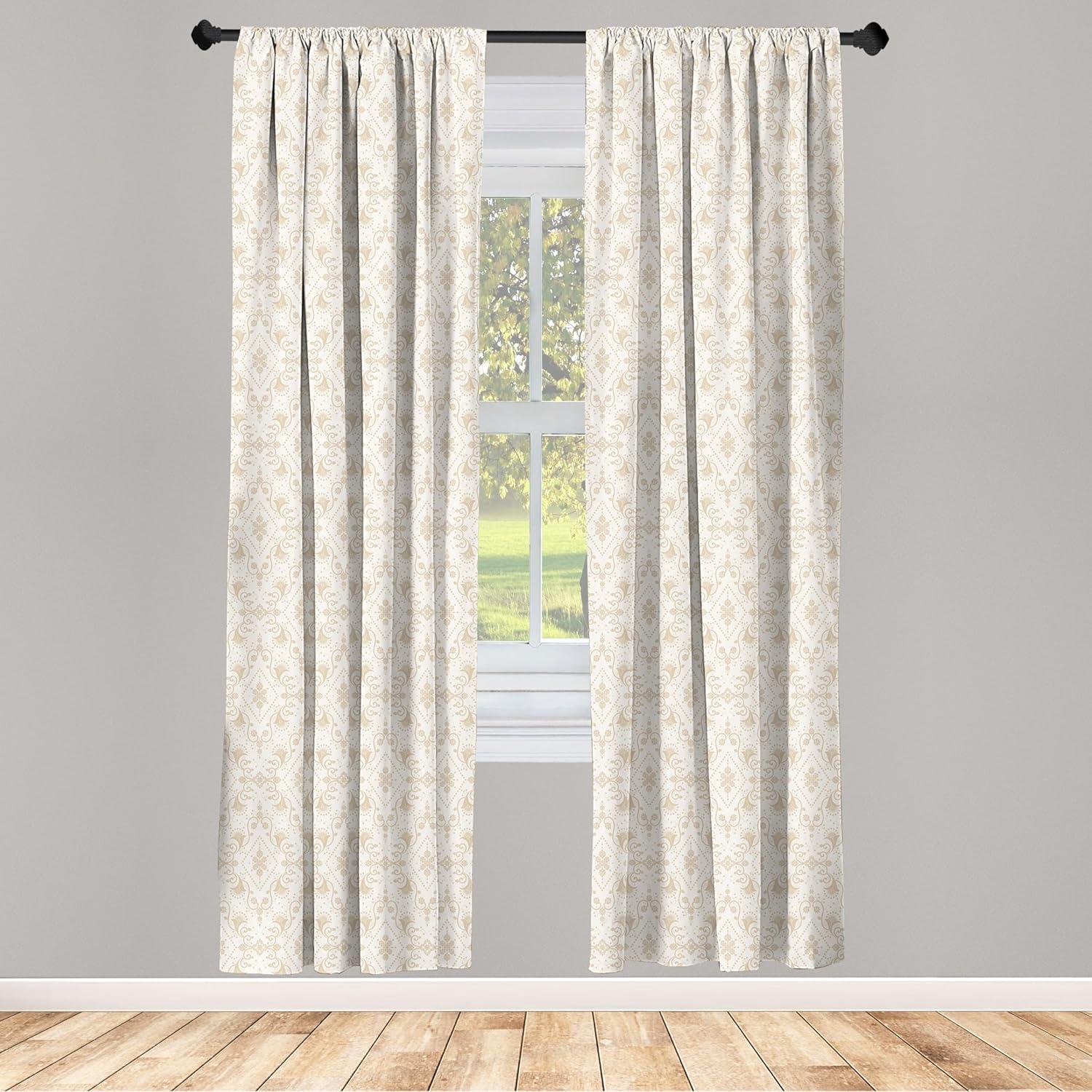 imageAmbesonne Watercolor Window Curtains Christmas Themed Floral Poinsettia Berries Winter Inspirations Leaf Lightweight Decor 2Panel Set with Rod Pocket Pair of 28quot x 84quot Vermilion Yellow GreenCream Tan