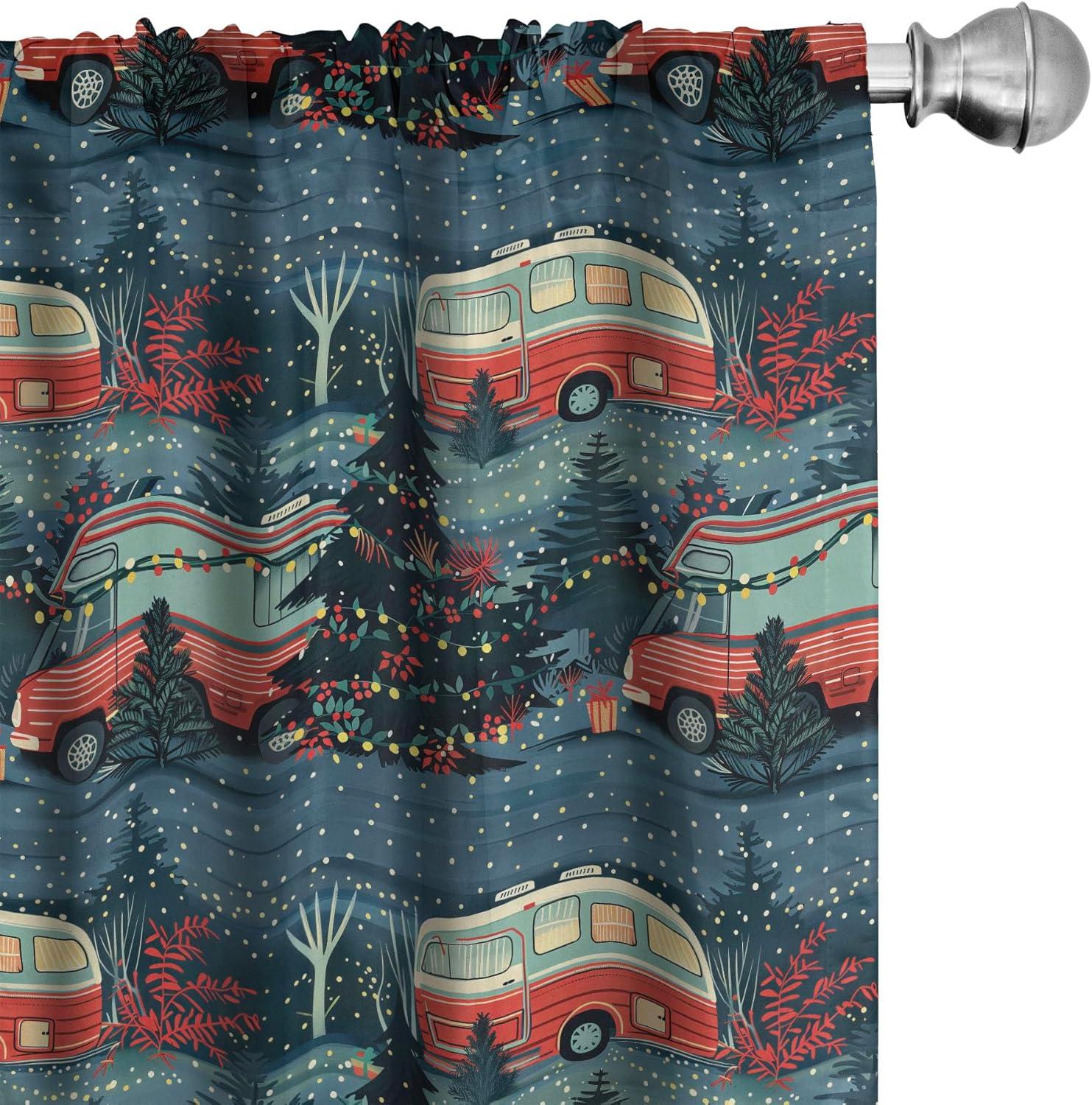 imageAmbesonne Winter Curtains Various Different Ornate Snowflakes Blizzard Cold Season Xmas Themed Window Treatments 2 Panel Set for Living Room Bedroom Pair of 28quot x 95quot Pale Blue Dark BlueNight Blue and Hot Pink