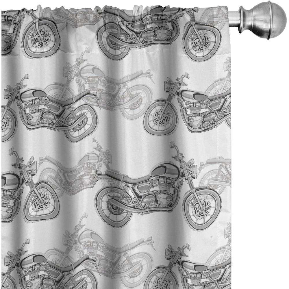 imageAmbesonne Bohemian Curtains Bold and Big Feather Motif on Southwestern Inspired Striped Print Window Treatments 2 Panel Set for Living Room Bedroom Pair of 28quot x 63quot Cadet Blue Beige and BrownWhite and Grey