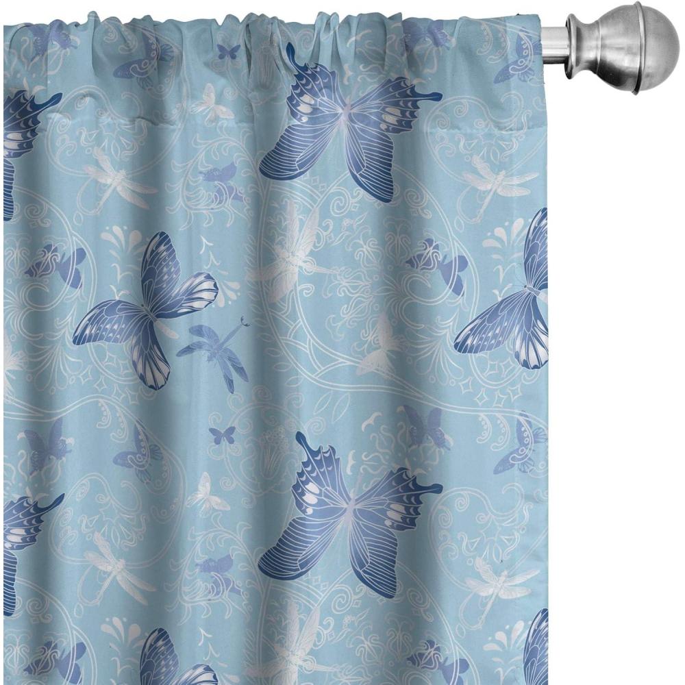 imageAmbesonne Bohemian Curtains Hexagons Floral Botany Art in Cold Colors Ocean and Nature Tones Window Treatments 2 Panel Set for Living Room Bedroom Pair of  28quot x 95quot Teal Green and Sea BlueWhite Blue