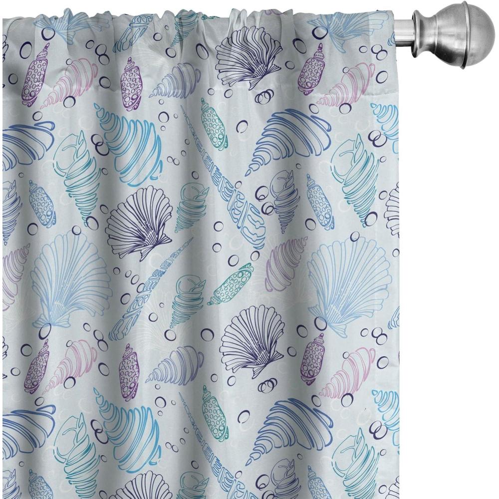 imageAmbesonne Botanical Curtains Vintage Floral Pattern with Detailed Exotic Leaves from Different Trees Window Treatments 2 Panel Set for Living Room Bedroom Pair of 28quot x 84quot Green and IvoryIndigo Purple