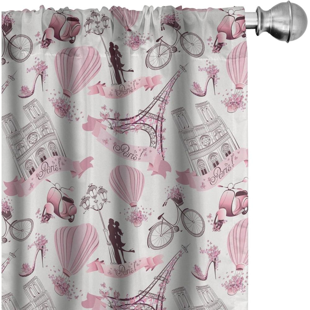 imageAmbesonne Botanical Curtains Vintage Floral Pattern with Detailed Exotic Leaves from Different Trees Window Treatments 2 Panel Set for Living Room Bedroom Pair of 28quot x 84quot Green and IvoryPink Rose