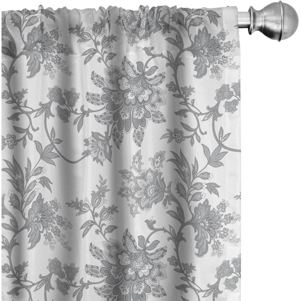 imageAmbesonne Botanical Curtains Vintage Floral Pattern with Detailed Exotic Leaves from Different Trees Window Treatments 2 Panel Set for Living Room Bedroom Pair of 28quot x 84quot Green and IvoryDimgray