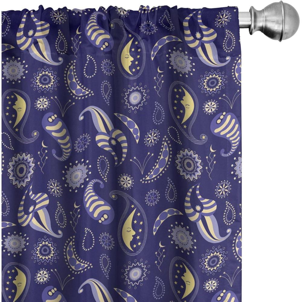 imageAmbesonne Botanical Curtains Vintage Floral Pattern with Detailed Exotic Leaves from Different Trees Window Treatments 2 Panel Set for Living Room Bedroom Pair of 28quot x 84quot Green and IvoryYellow Blue
