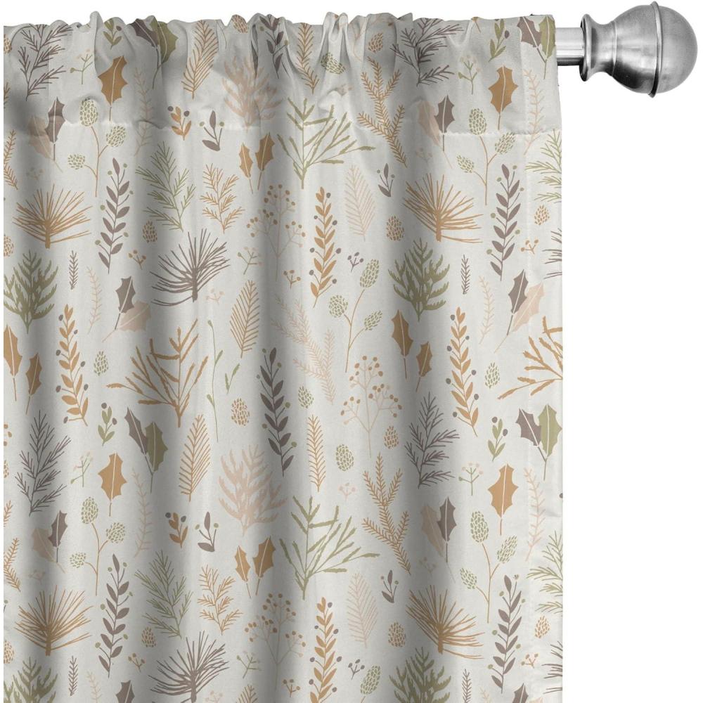 imageAmbesonne Botanical Curtains Vintage Floral Pattern with Detailed Exotic Leaves from Different Trees Window Treatments 2 Panel Set for Living Room Bedroom Pair of 28quot x 84quot Green and IvoryMulti Color