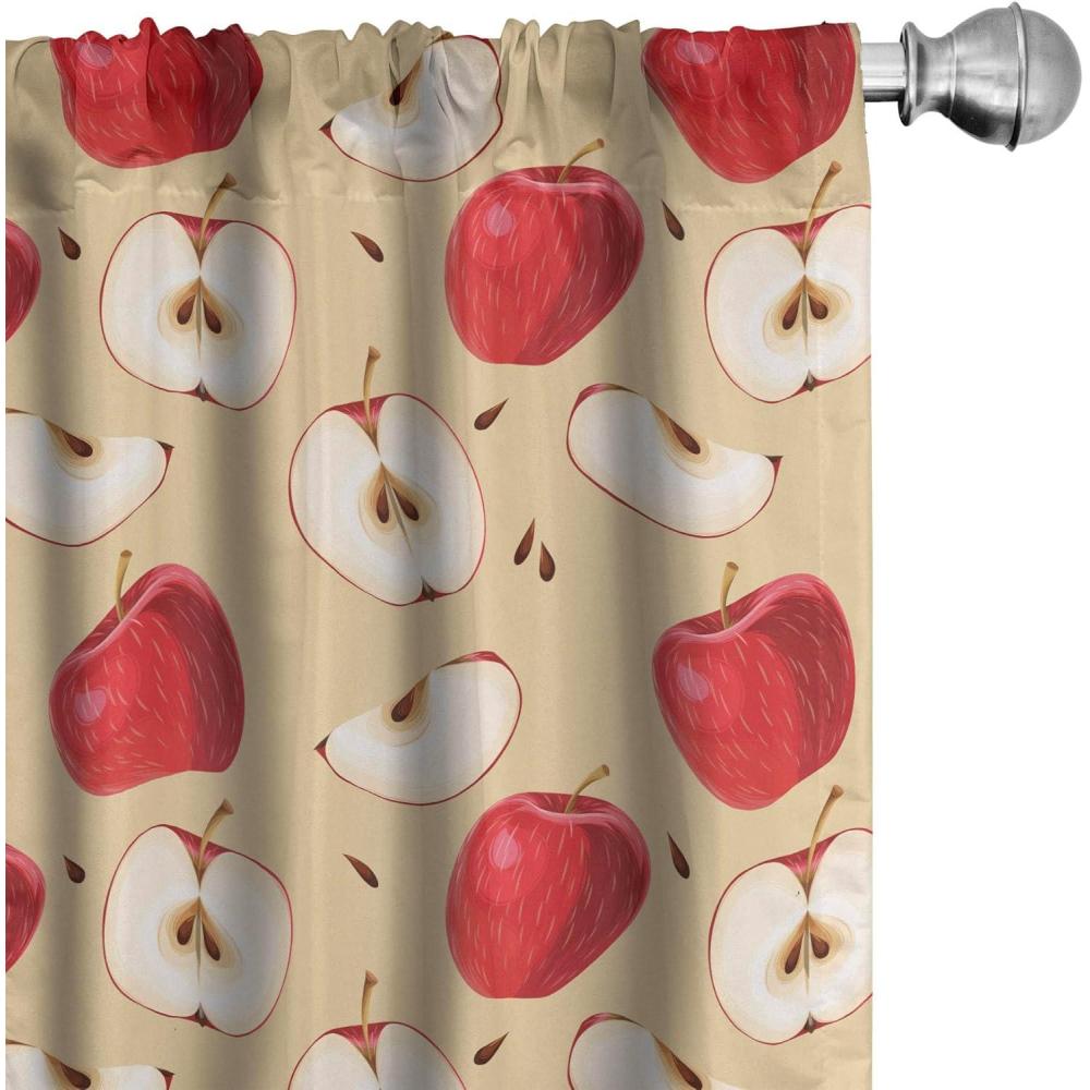 imageAmbesonne Botanical Curtains Vintage Floral Pattern with Detailed Exotic Leaves from Different Trees Window Treatments 2 Panel Set for Living Room Bedroom Pair of 28quot x 84quot Green and IvoryBeige Cream