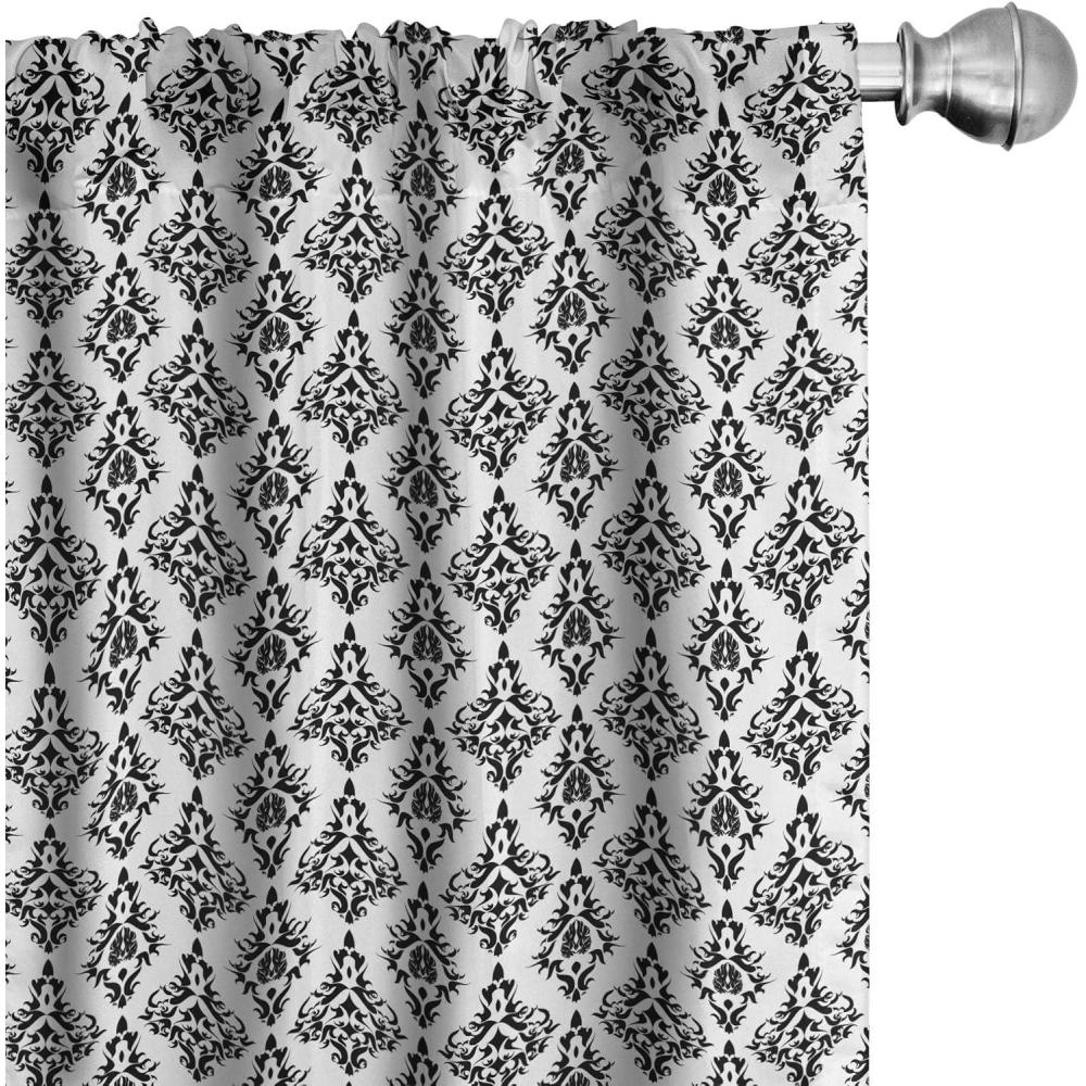 imageAmbesonne Botanical Curtains Vintage Floral Pattern with Detailed Exotic Leaves from Different Trees Window Treatments 2 Panel Set for Living Room Bedroom Pair of 28quot x 84quot Green and IvoryWhite Charcoal