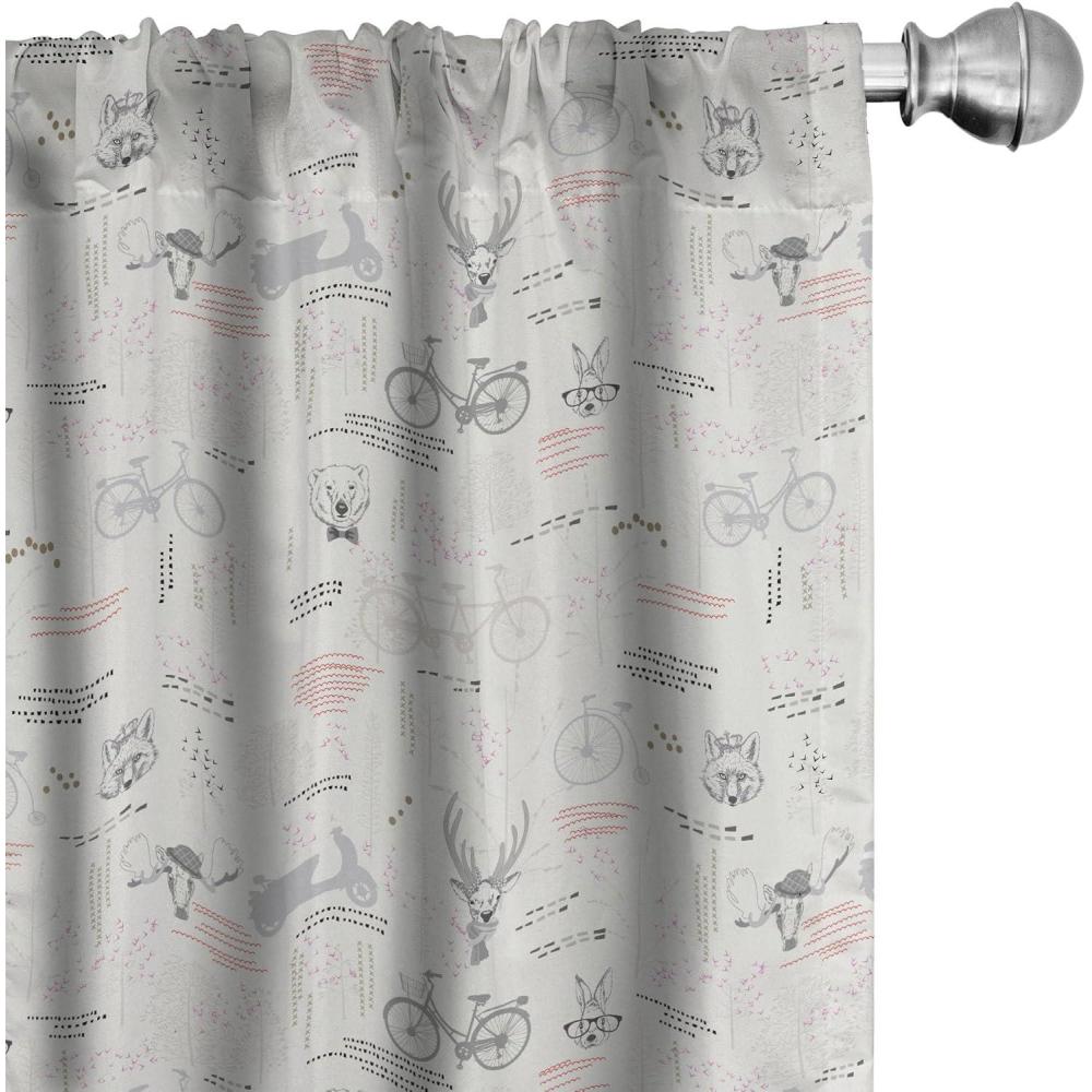 imageAmbesonne Botanical Curtains Watercolor Fall Branches and Geometric Mid Century Modern Autumnal Art Window Treatments 2 Panel Set for Living Room Bedroom Pair of 28quot x 84quot Forest Green Rust TanVermilion Grey