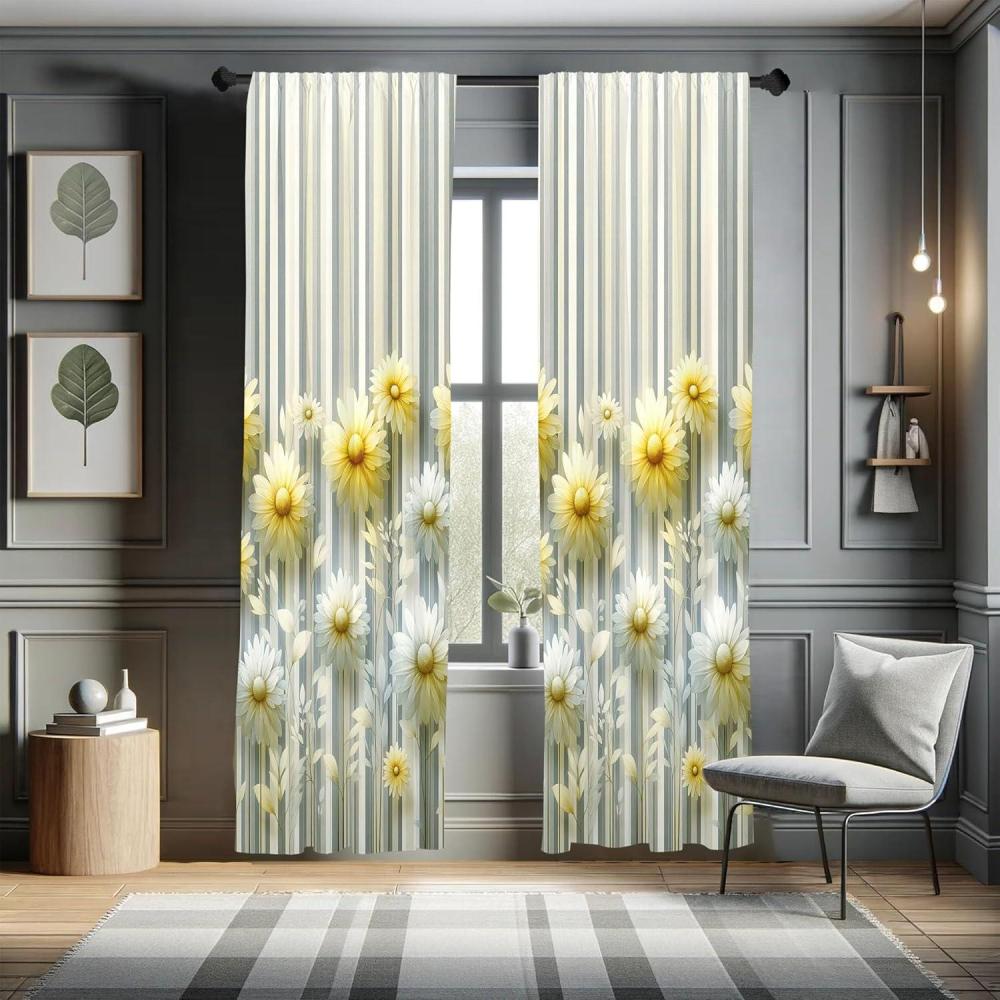imageAmbesonne Botanical Curtains Watercolor Fall Branches and Geometric Mid Century Modern Autumnal Art Window Treatments 2 Panel Set for Living Room Bedroom Pair of 28quot x 84quot Forest Green Rust TanPale Mustard and Grey Teal