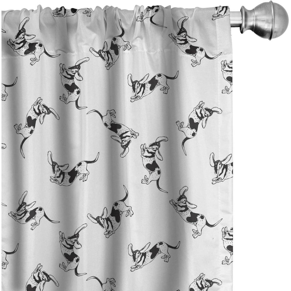 imageAmbesonne Botanical Curtains Watercolor Fall Branches and Geometric Mid Century Modern Autumnal Art Window Treatments 2 Panel Set for Living Room Bedroom Pair of 28quot x 84quot Forest Green Rust TanWhite and Black