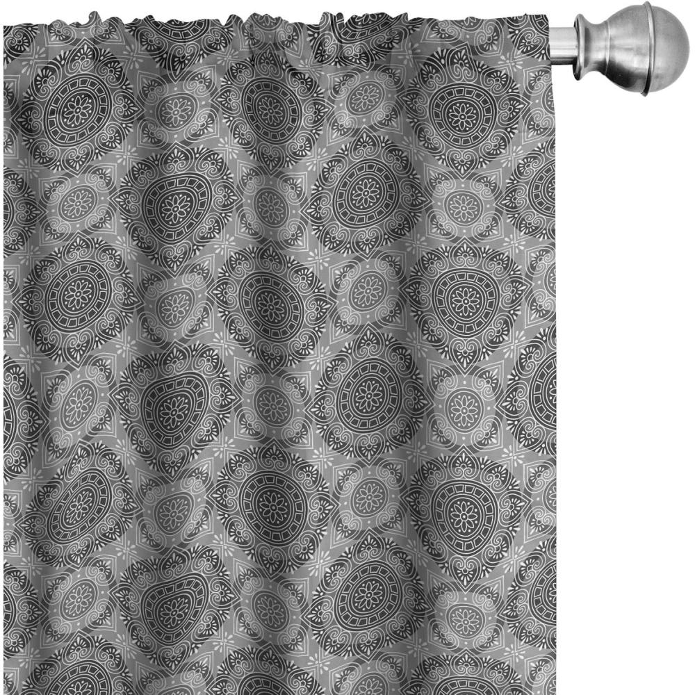 imageAmbesonne Botanical Curtains Watercolor Fall Branches and Geometric Mid Century Modern Autumnal Art Window Treatments 2 Panel Set for Living Room Bedroom Pair of 28quot x 84quot Forest Green Rust TanGrey Black
