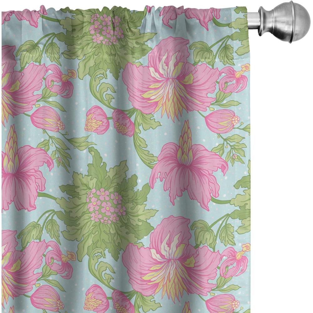 imageAmbesonne Botanical Curtains Watercolor Fall Branches and Geometric Mid Century Modern Autumnal Art Window Treatments 2 Panel Set for Living Room Bedroom Pair of 28quot x 84quot Forest Green Rust TanFern Green