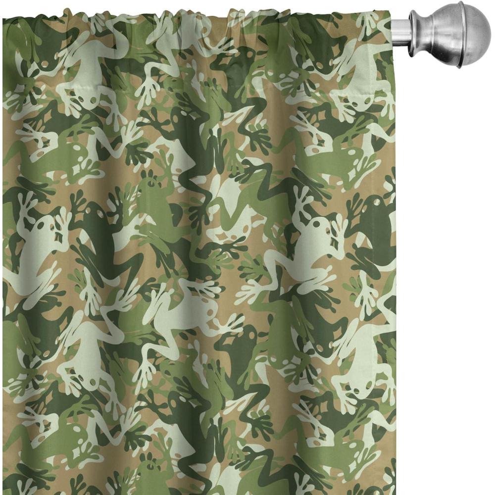 imageAmbesonne Botanical Curtains Watercolor Fall Branches and Geometric Mid Century Modern Autumnal Art Window Treatments 2 Panel Set for Living Room Bedroom Pair of 28quot x 84quot Forest Green Rust TanGreen Pine