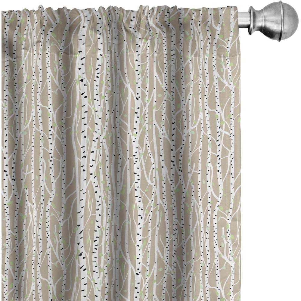 imageAmbesonne Botanical Curtains Watercolor Fall Branches and Geometric Mid Century Modern Autumnal Art Window Treatments 2 Panel Set for Living Room Bedroom Pair of 28quot x 84quot Forest Green Rust TanTan Green