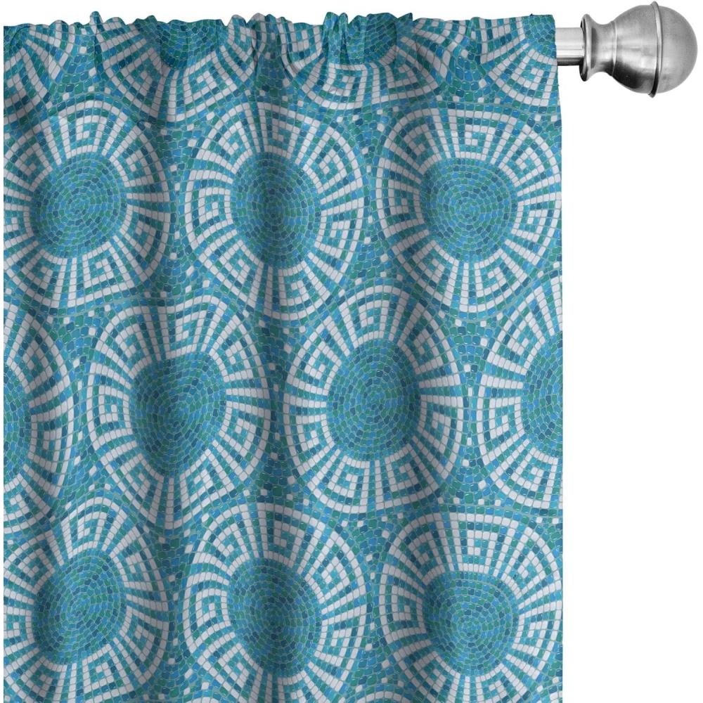 imageAmbesonne Botanical Curtains Watercolor Fall Branches and Geometric Mid Century Modern Autumnal Art Window Treatments 2 Panel Set for Living Room Bedroom Pair of 28quot x 84quot Forest Green Rust TanWhite Green