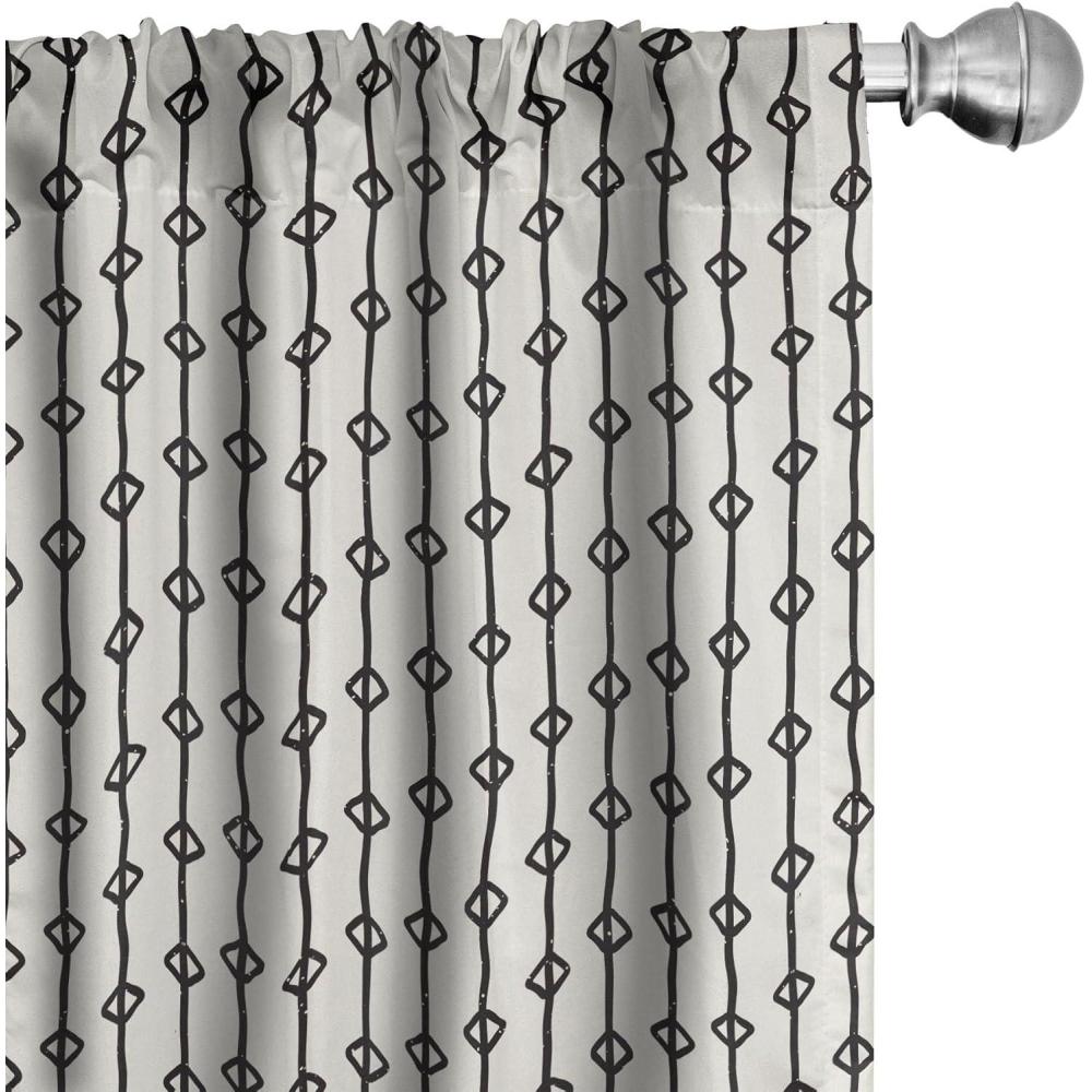 imageAmbesonne Cats Curtains Modern Scandi Pattern of Kitten Love with Romantic Hearts Cartoon Design Window Treatments 2 Panel Set for Living Room Bedroom Pair of 28quot x 63quot Ginger Olive Green WhiteEggshell Charcoal