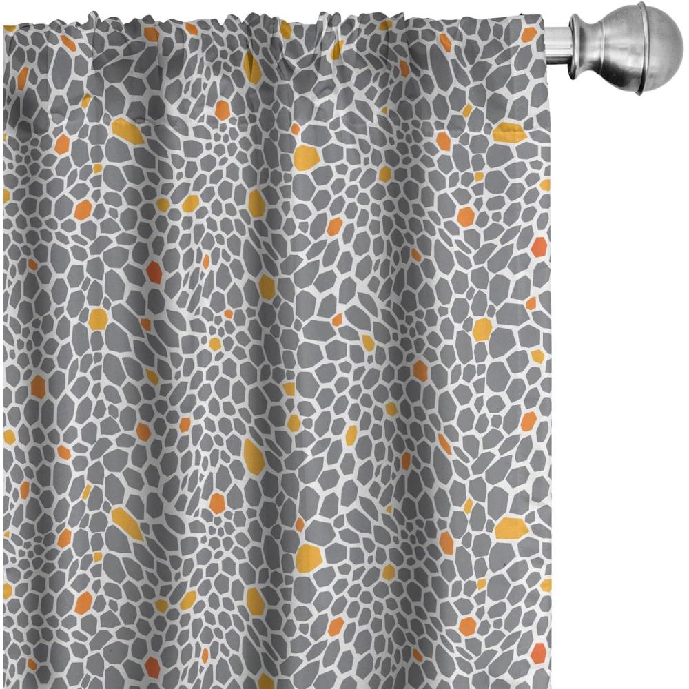 imageAmbesonne Cats Curtains Modern Scandi Pattern of Kitten Love with Romantic Hearts Cartoon Design Window Treatments 2 Panel Set for Living Room Bedroom Pair of  28quot x 63quot Ginger Olive Green WhiteDark Orange and Orange