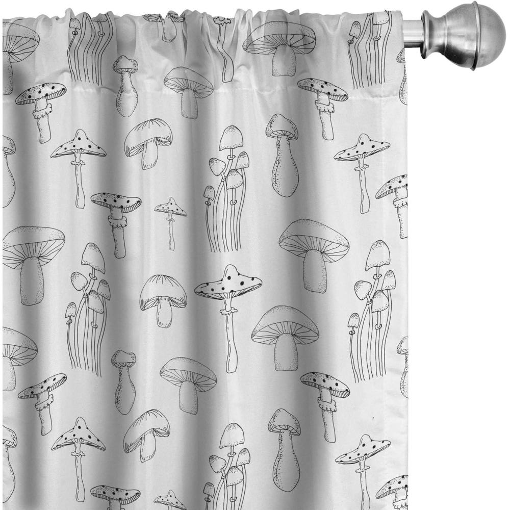 imageAmbesonne Cats Curtains Modern Scandi Pattern of Kitten Love with Romantic Hearts Cartoon Design Window Treatments 2 Panel Set for Living Room Bedroom Pair of 28quot x 63quot Ginger Olive Green WhiteBlack and White