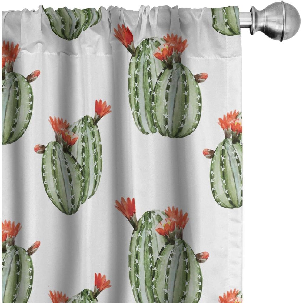 imageAmbesonne Cats Curtains Modern Scandi Pattern of Kitten Love with Romantic Hearts Cartoon Design Window Treatments 2 Panel Set for Living Room Bedroom Pair of 28quot x 63quot Ginger Olive Green WhiteOrange Green