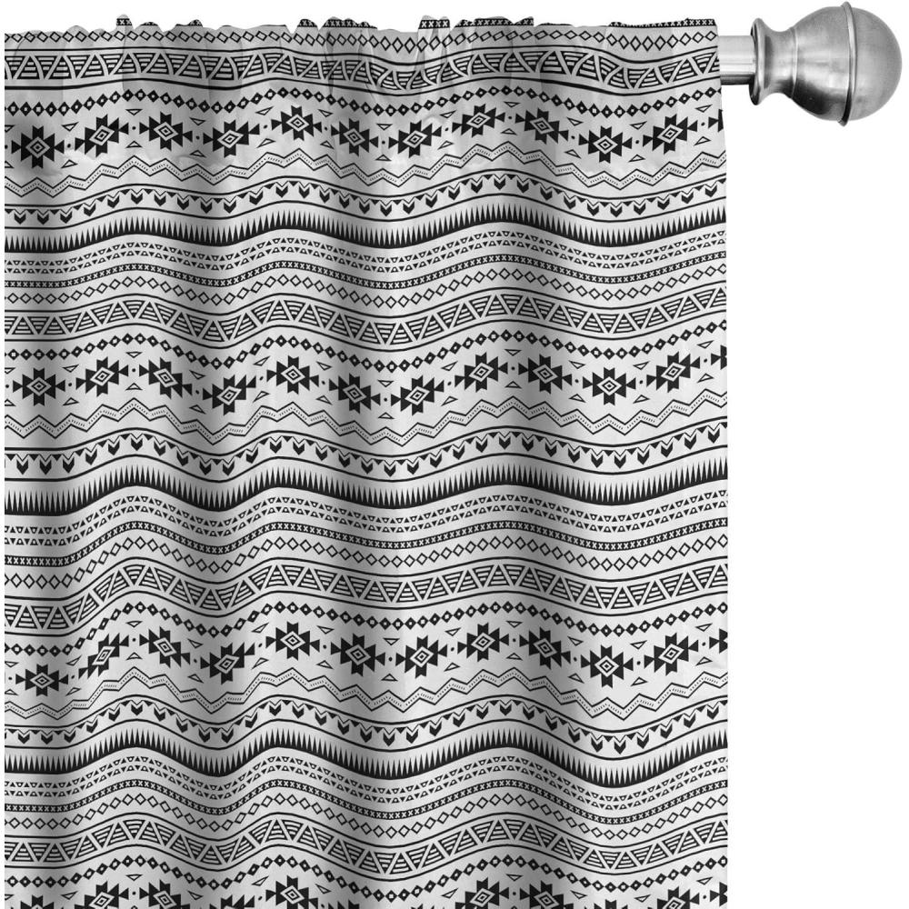 imageAmbesonne Cats Curtains Modern Scandi Pattern of Kitten Love with Romantic Hearts Cartoon Design Window Treatments 2 Panel Set for Living Room Bedroom Pair of 28quot x 63quot Ginger Olive Green WhiteWhite Black