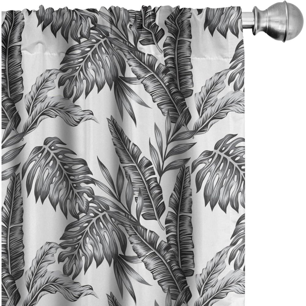 imageAmbesonne Cats Curtains Modern Scandi Pattern of Kitten Love with Romantic Hearts Cartoon Design Window Treatments 2 Panel Set for Living Room Bedroom Pair of  28quot x 63quot Ginger Olive Green WhiteWhite and Black