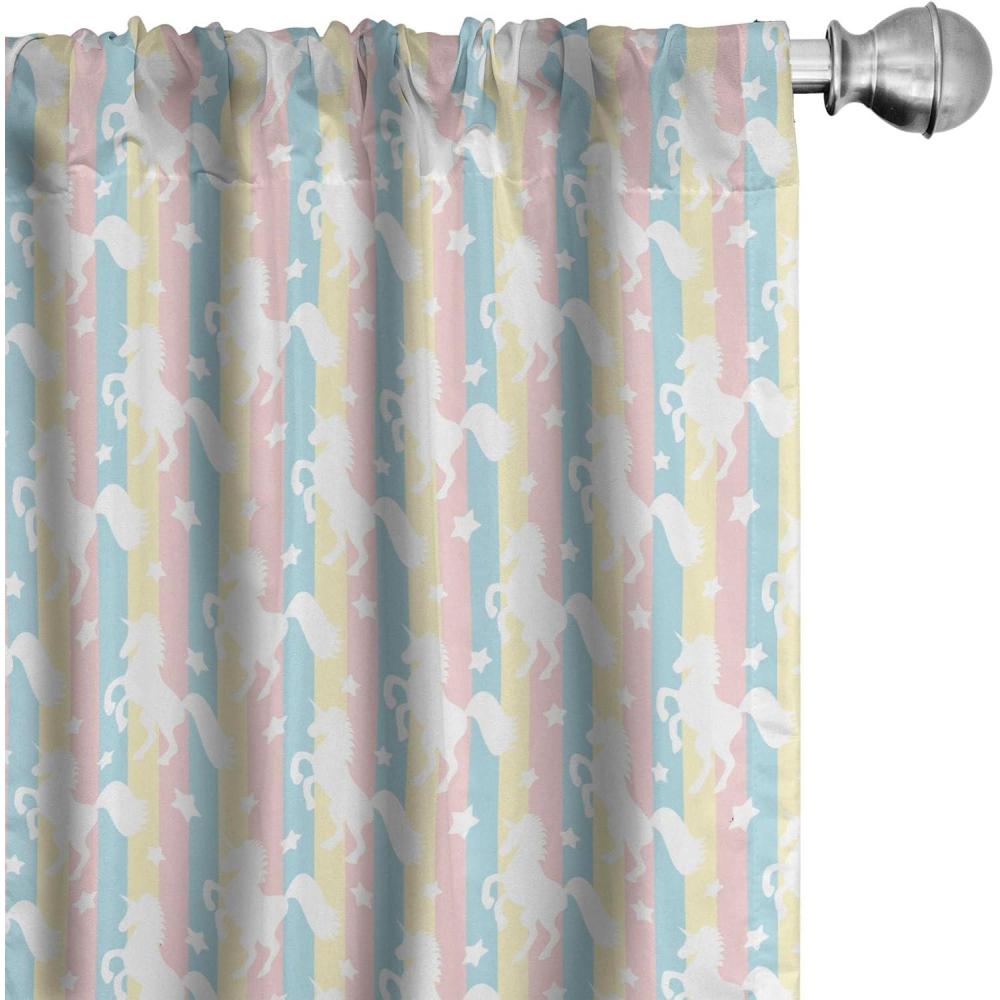 imageAmbesonne Cats Curtains Modern Scandi Pattern of Kitten Love with Romantic Hearts Cartoon Design Window Treatments 2 Panel Set for Living Room Bedroom Pair of 28quot x 63quot Ginger Olive Green WhitePale Blue