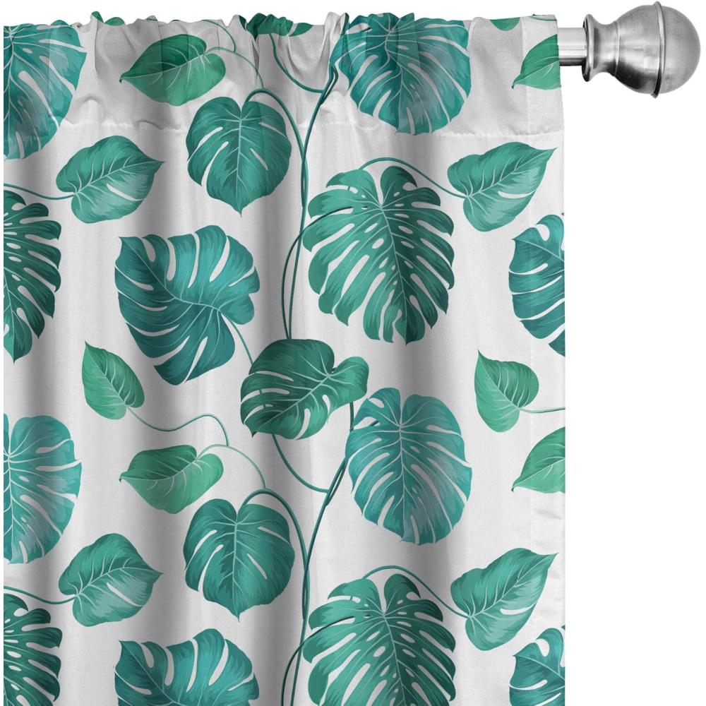 imageAmbesonne Cats Curtains Modern Scandi Pattern of Kitten Love with Romantic Hearts Cartoon Design Window Treatments 2 Panel Set for Living Room Bedroom Pair of 28quot x 63quot Ginger Olive Green WhiteGreen White