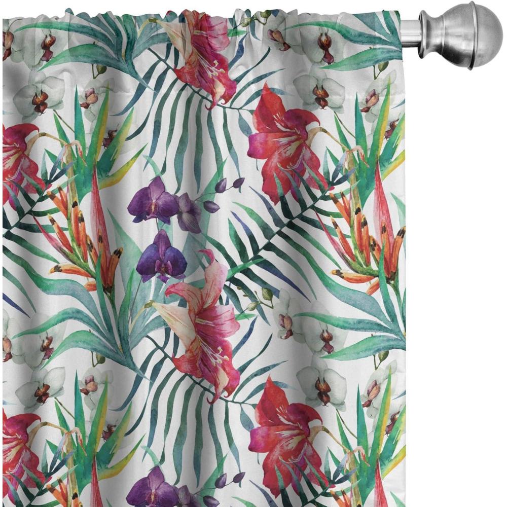 imageAmbesonne Cats Curtains Modern Scandi Pattern of Kitten Love with Romantic Hearts Cartoon Design Window Treatments 2 Panel Set for Living Room Bedroom Pair of  28quot x 63quot Ginger Olive Green WhiteRed Green