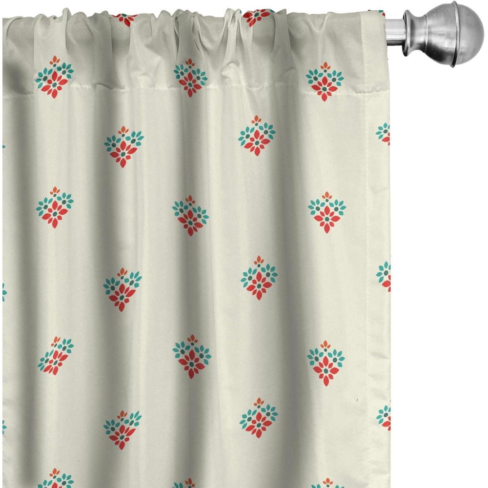 imageAmbesonne Cats Curtains Modern Scandi Pattern of Kitten Love with Romantic Hearts Cartoon Design Window Treatments 2 Panel Set for Living Room Bedroom Pair of 28quot x 63quot Ginger Olive Green WhiteBeige Teal