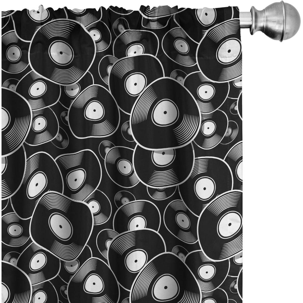 imageAmbesonne Cats Curtains Modern Scandi Pattern of Kitten Love with Romantic Hearts Cartoon Design Window Treatments 2 Panel Set for Living Room Bedroom Pair of 28quot x 63quot Ginger Olive Green WhiteGrey Charcoal