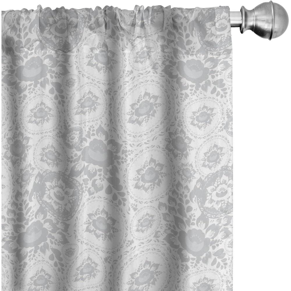 imageAmbesonne Cats Curtains Modern Scandi Pattern of Kitten Love with Romantic Hearts Cartoon Design Window Treatments 2 Panel Set for Living Room Bedroom Pair of  28quot x 63quot Ginger Olive Green WhiteSilver White