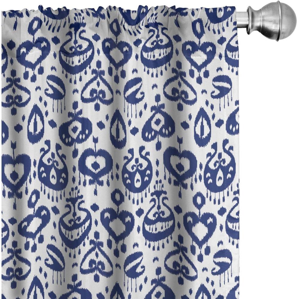 imageAmbesonne Cats Curtains Modern Scandi Pattern of Kitten Love with Romantic Hearts Cartoon Design Window Treatments 2 Panel Set for Living Room Bedroom Pair of 28quot x 63quot Ginger Olive Green WhiteWhite and Blue